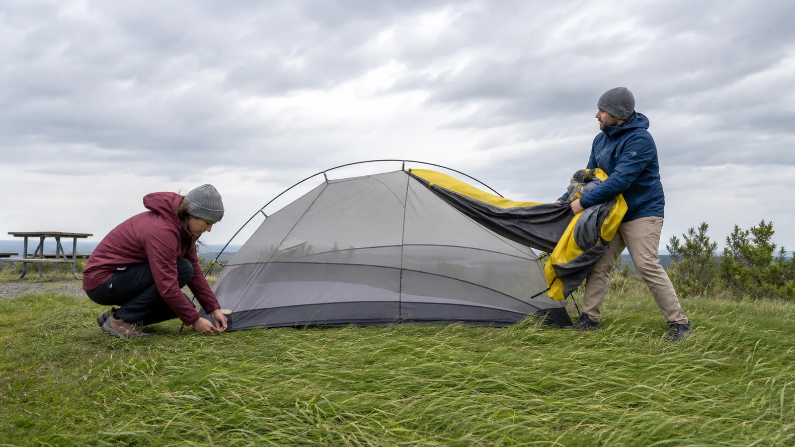 How to Pitch a Tent in Wind, One Anchor at a Time