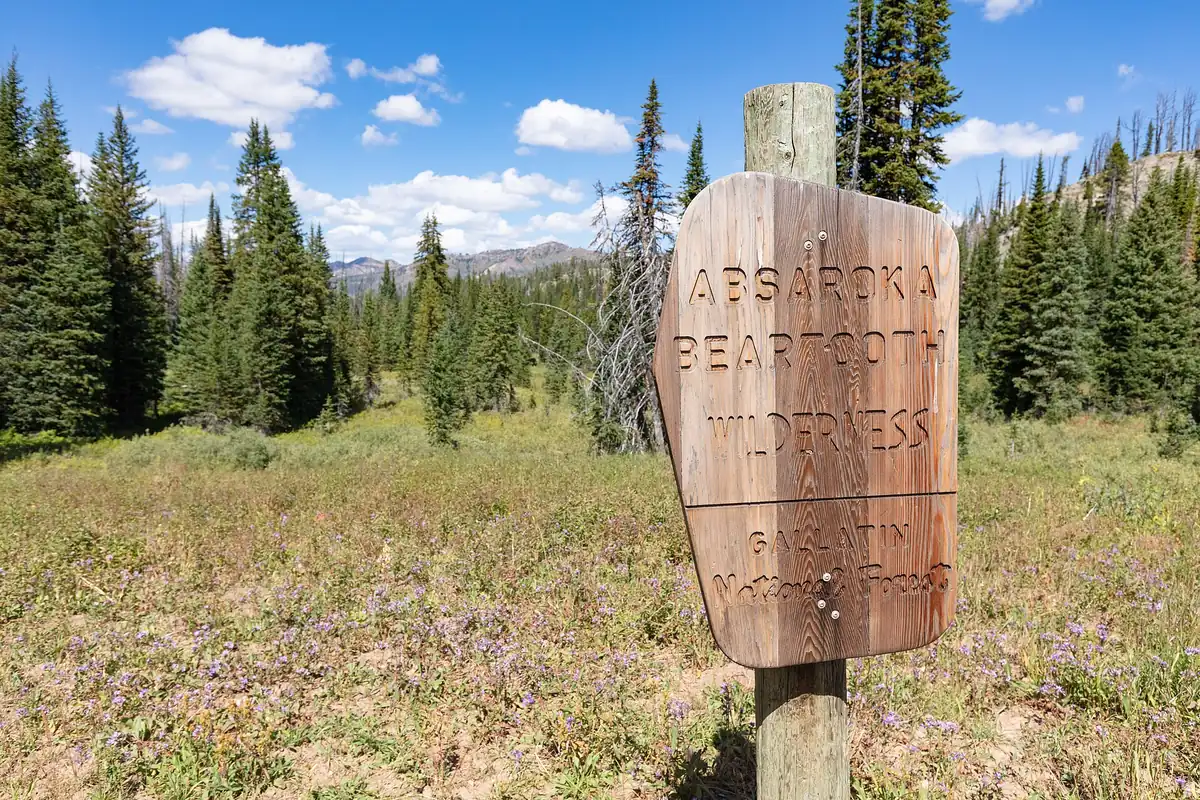 Wilderness boundary sign on an Absaroka-Beartooth trail - Absaroka-Beartooth Wilderness | KnowOutdoor