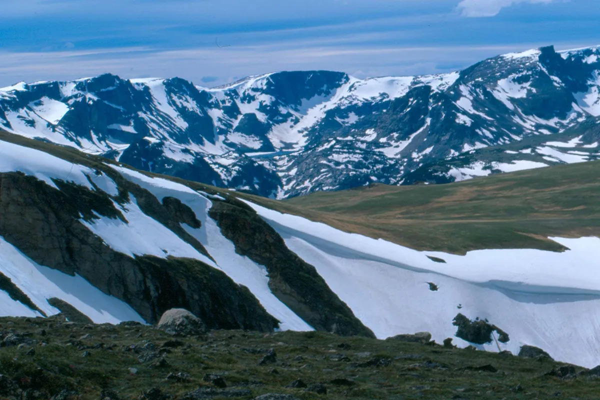 Snow remaining on a high pass in Absaroka-Beartooth Wilderness - Absaroka-Beartooth Wilderness | KnowOutdoor