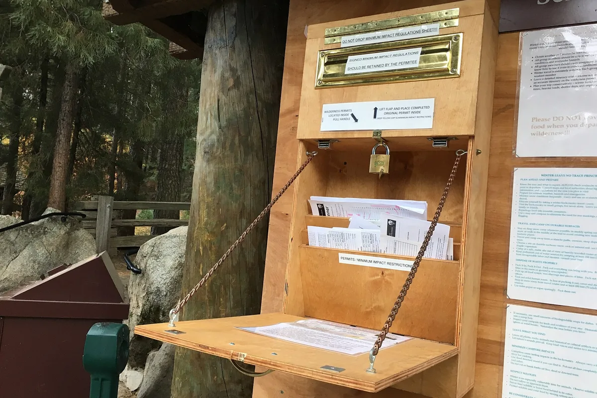 Wilderness permit self-service station in Sequoia National Park - Sequoia National Park | KnowOutdoor