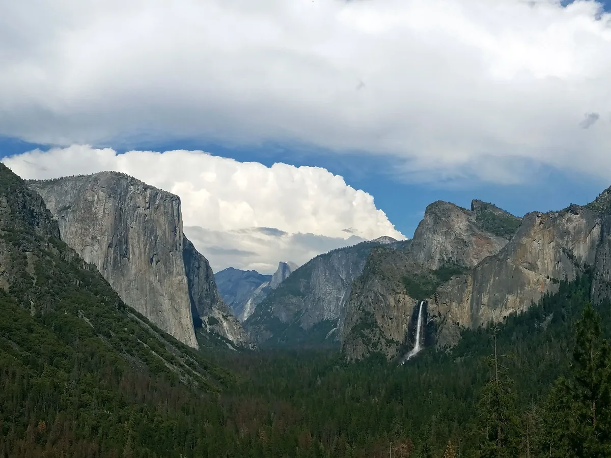 Yosemite Valley floor beneath steep granite walls that lead to rim hiking routes - Yosemite National Park | KnowOutdoor