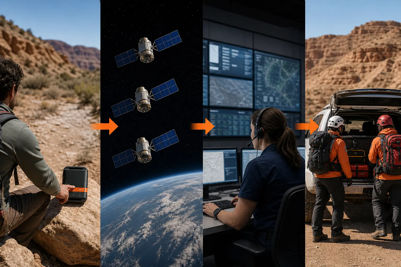 SPOT Gen4 outbound alert passes through satellites to coordination and local rescue without a return path | KnowOutdoor