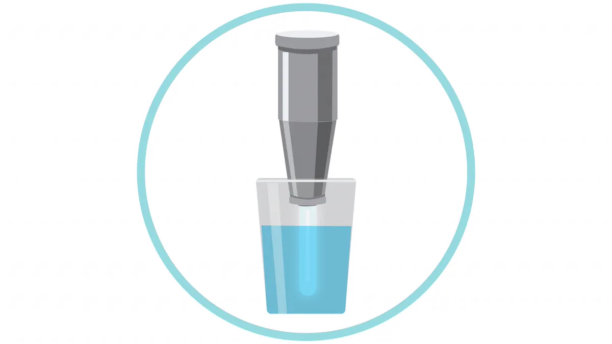 CDC illustration of a portable ultraviolet purifier operating in a clear container of water - Backcountry water purification | KnowOutdoor