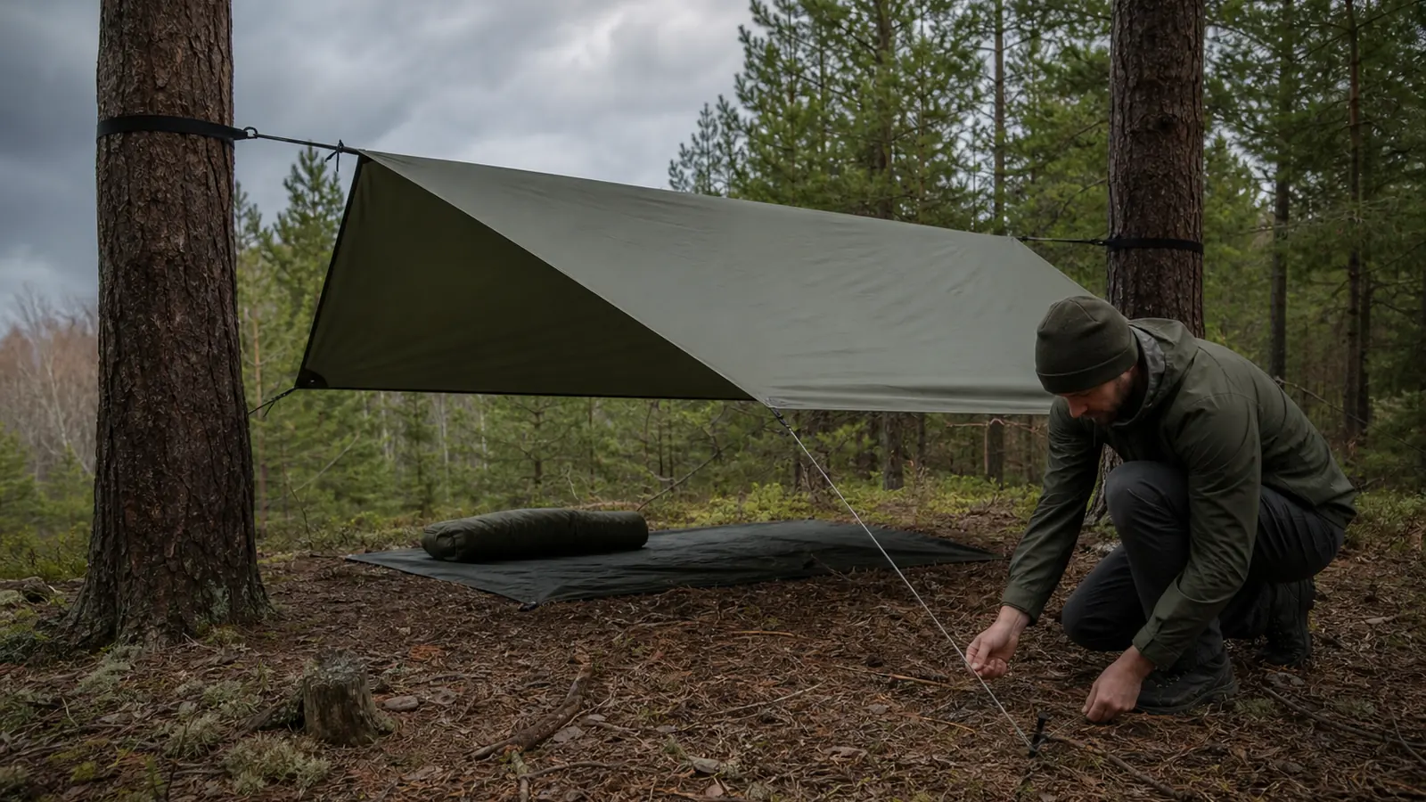 How to Set Up a Tarp That Holds in Rain and Wind