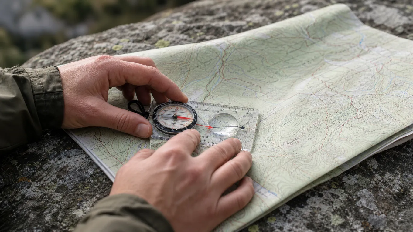 How to Use a Compass to Take and Follow a Bearing