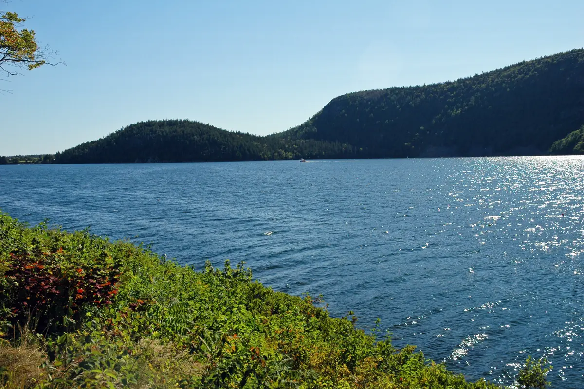 Somes Sound between forested mountains on Mount Desert Island